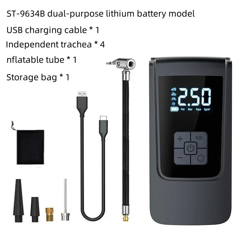 Air Compressor Air Pump for Car Portable Tyre Inflator Electric Motorcycle Pump Air Compressor for Car Motorcycles Bicycles