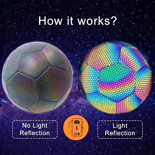 1Pc Size 5 Luminous Soccer Ball Glow-In-The-Dark Reflective Colorful Soccer Ball Professional PU Outdoor Indoor Match Training