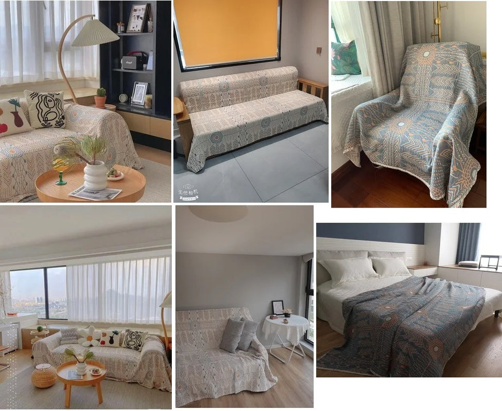 100% Cotton Muslin Summer Blanket Bed Sofa Travel Breathable Chic Bohemia Large Soft Throw Blanket Para Blanket