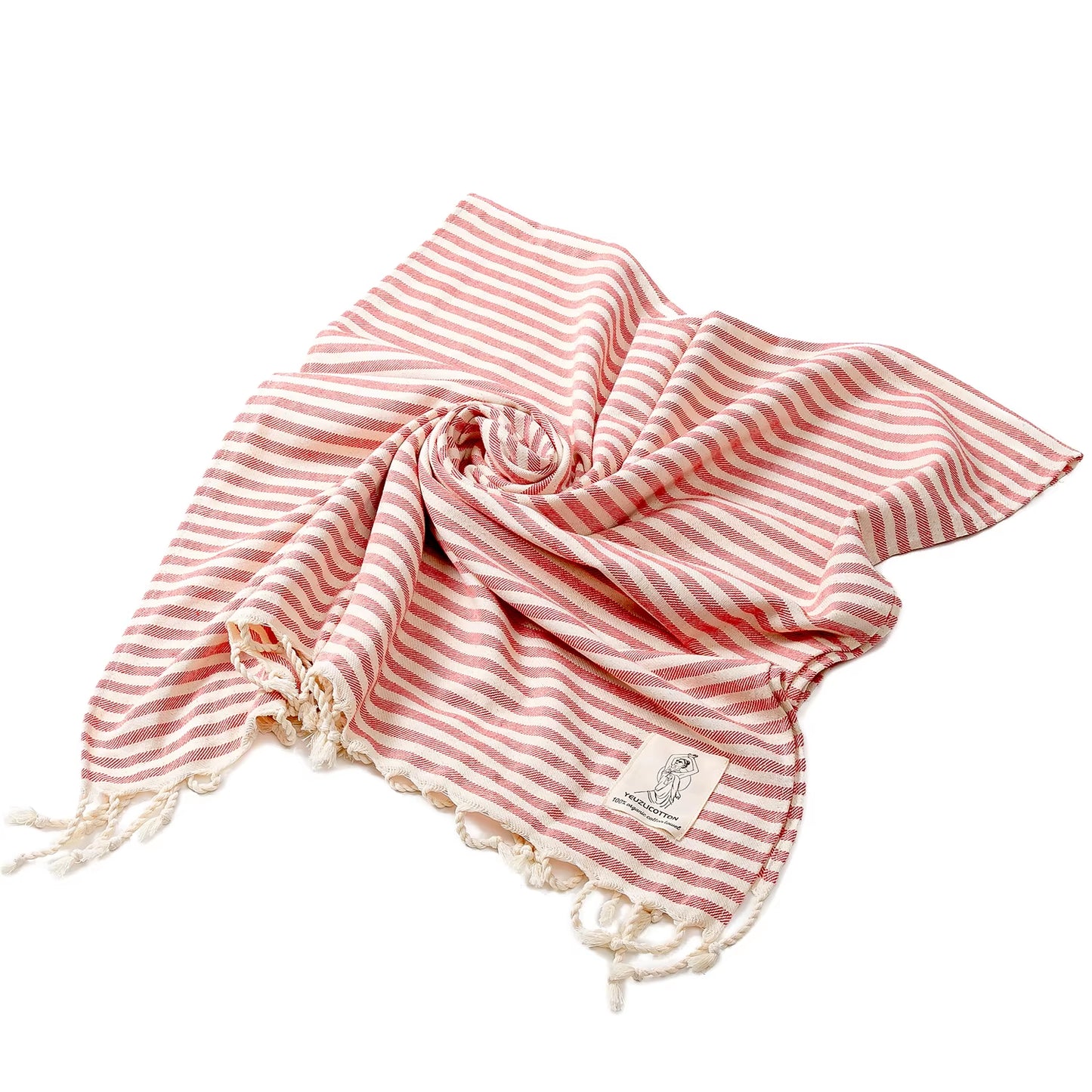 YEUZLICOTTON Hot Sale Luxury Striped Tassel 100% Cotton Sauna Spa Bath Towel for Home 100*180CM Travel Turkish Large Beach Towel