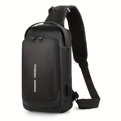 Password Lock Anti-Theft Men'S Bag Men'S Chest Bag Casual Sports Small Backpack Shoulder Crossbody Bag Motorcycle Bag