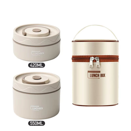 Microwavable Portable Insulated Food Container Lunch Box Stainless Steel Bento Box Insulated Leakproof Thermal Lunch Bag Set