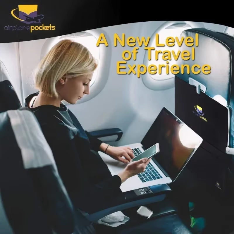 Aircraft Meal Tray Holder, Seat Back Organizer, Tray Table Cover, Airplane Seat Back Hanging Pouch, Phone and Cup Storage Bag