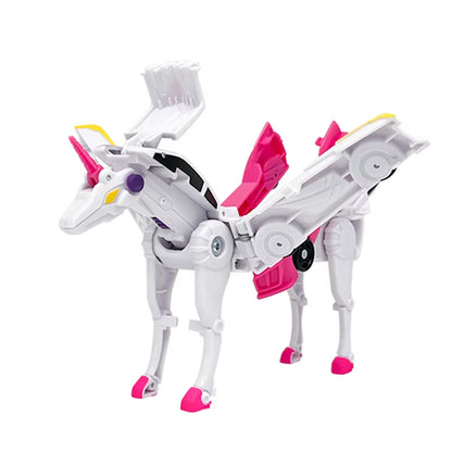 Ultimate Unicorn Car Toy 2 in 1 Creative Car Transforms into Unicorn Robot Toy Inertial Sliding Racing Car Model Impact Deformed