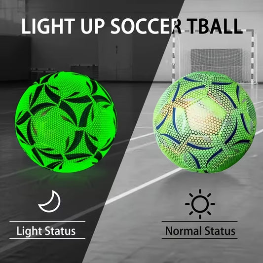 1Pc Size 5 Luminous Soccer Ball Glow-In-The-Dark Reflective Colorful Soccer Ball Professional PU Outdoor Indoor Match Training