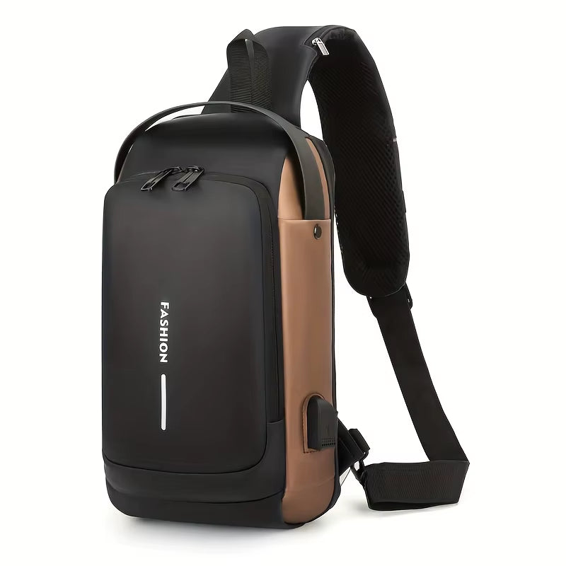 Password Lock Anti-Theft Men'S Bag Men'S Chest Bag Casual Sports Small Backpack Shoulder Crossbody Bag Motorcycle Bag