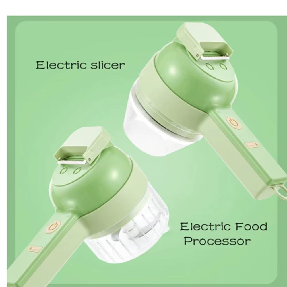 USB Wireless Vegetable Slicer Cutter 4 in 1 Electric Garlic Masher Food Chopper Meat Grinder Machine Kitchen Handheld 자동야채슬라이서