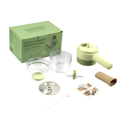 USB Wireless Vegetable Slicer Cutter 4 in 1 Electric Garlic Masher Food Chopper Meat Grinder Machine Kitchen Handheld 자동야채슬라이서