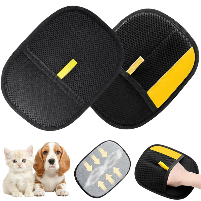Pet Hair Removal Brush and Deshedding Gloves for Cats and Dogs - Double-Sided Fur Cleaning Tool for Carpets