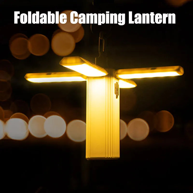 Foldable Camping Lanterns Portable Flashlight Rechargeable Outdoor Power Bank Emergency Fishing Tent Lighting Lamps with Hook