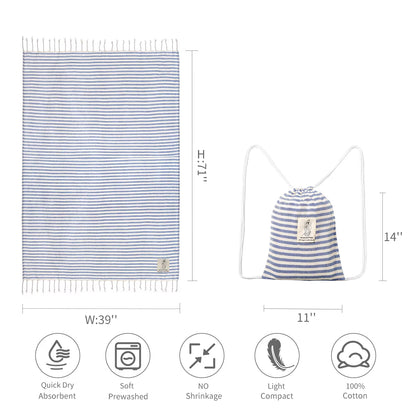 YEUZLICOTTON Hot Sale Luxury Striped Tassel 100% Cotton Sauna Spa Bath Towel for Home 100*180CM Travel Turkish Large Beach Towel