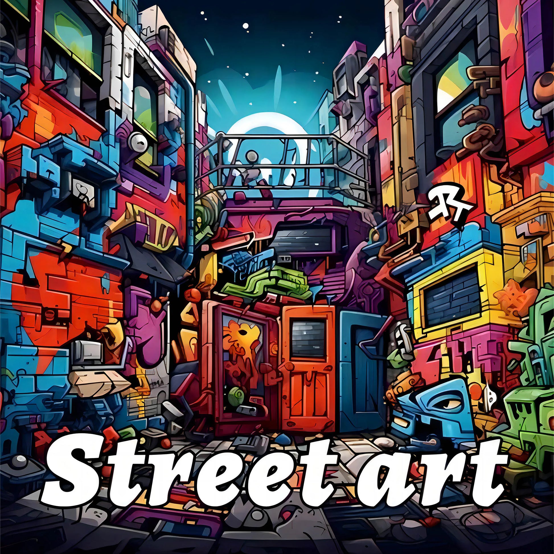 Adult Picture Book Street Art Coloring Book 20Page for Birthday Party Relieve Stress Kill Time Graffiti Painting Drawing Books