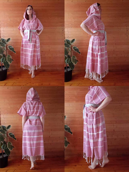 YEUZLICOTTON Wearable Turkish Beach Towel Absorbent 100% Cotton Bath Towels Sandproof Quick Dry Bathrobe for Beach Travel