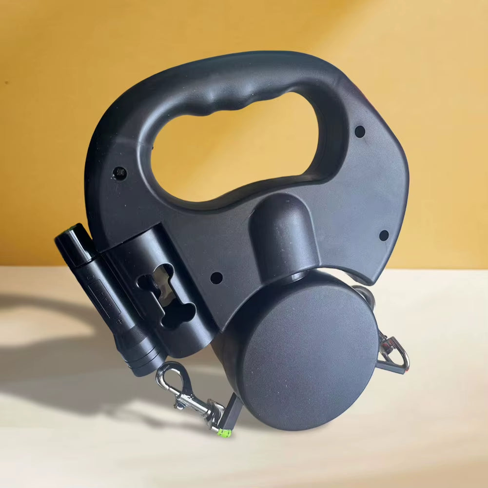 Double Headed Dog Leash Dog Walking Leash with LED Light Dual Pet Leash Retractable Dog Leash for Small Medium Dogs