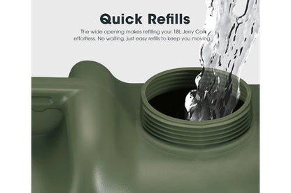 Water Container Jerry Can Bucket Camping Outdoor Storage Barrel 18L Green