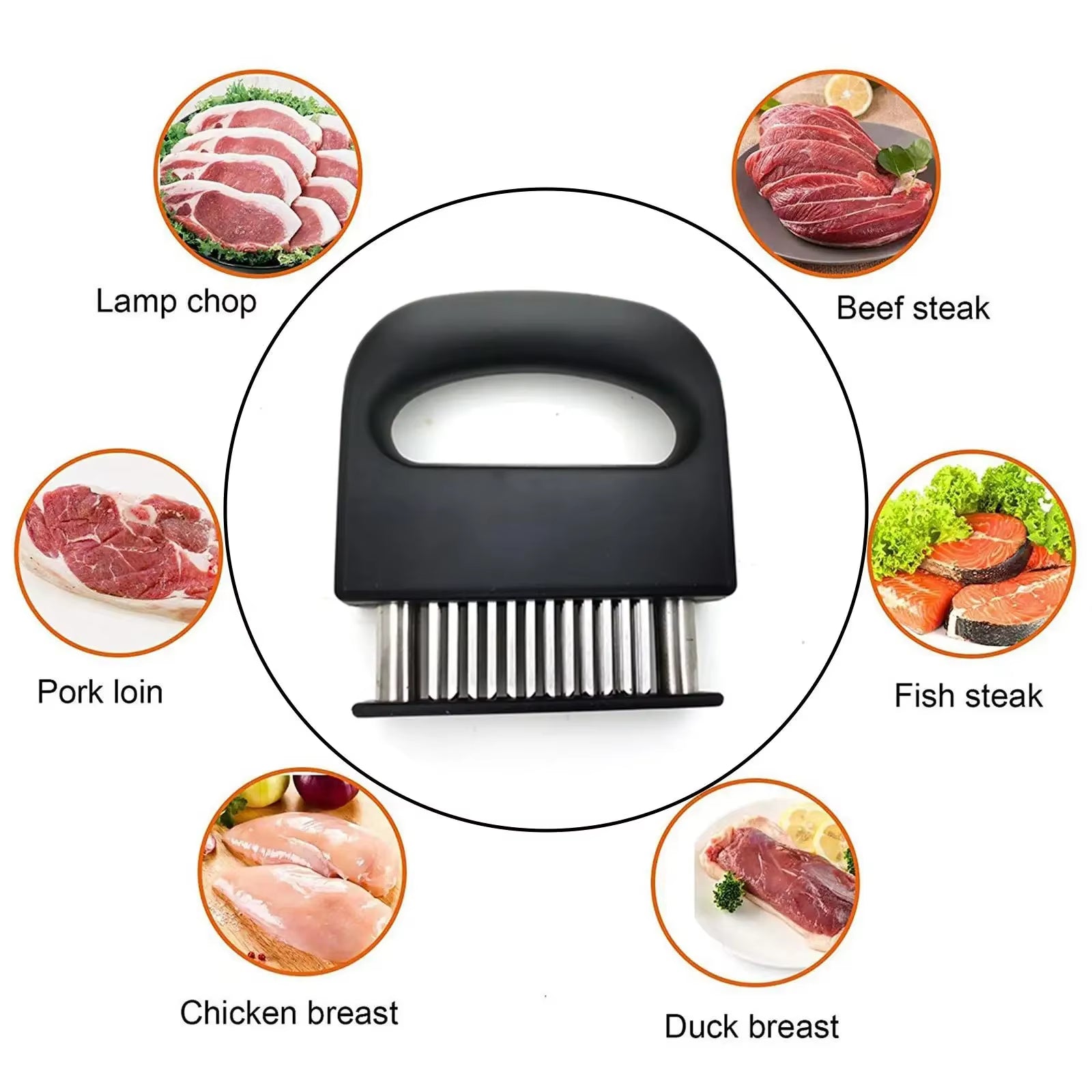 Meat Tenderizer 48 Steel Needles Meat Tenderizer Steak Softener Pounder Kitchen Cooking Tools Hammer Gadgets L8O3