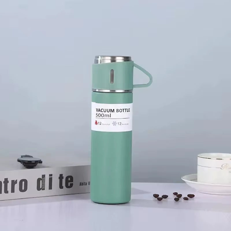 500ML 304 Stainless Steel Vacuum Insulated Bottle Gift Set Office Business Style Coffee Mug Thermos Bottle Portable Flask Carafe