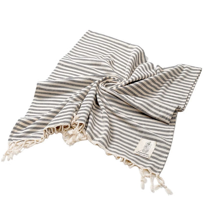 YEUZLICOTTON Hot Sale Luxury Striped Tassel 100% Cotton Sauna Spa Bath Towel for Home 100*180CM Travel Turkish Large Beach Towel