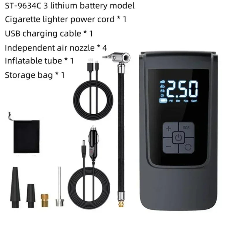 Air Compressor Air Pump for Car Portable Tyre Inflator Electric Motorcycle Pump Air Compressor for Car Motorcycles Bicycles