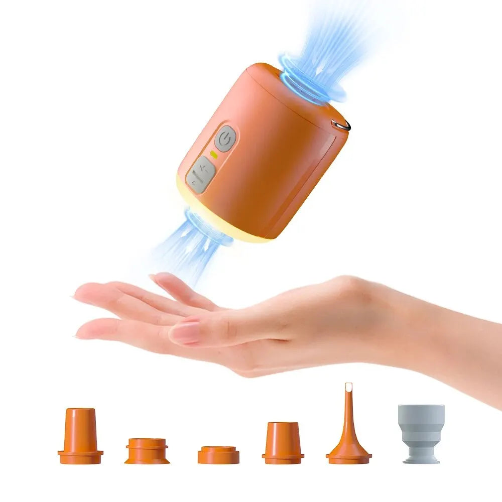 Electric Air Pump Ultralight Portable Nano Pump 2 Rechargeable Battery with Camping Lantern for Air Cushion, Air Pillow