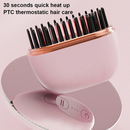 Wireless Mini Hair Straightening Comb - Portable Styling Tool