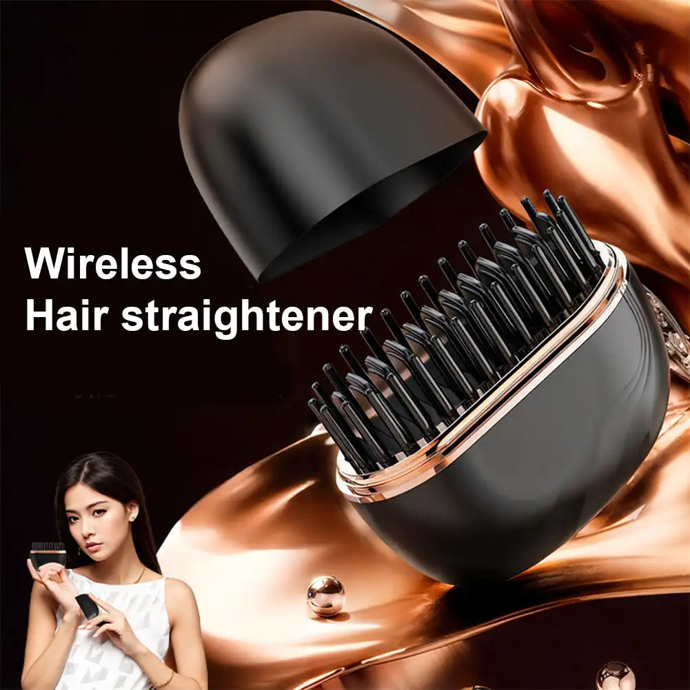 Wireless Mini Hair Straightening Comb - Portable Styling Tool