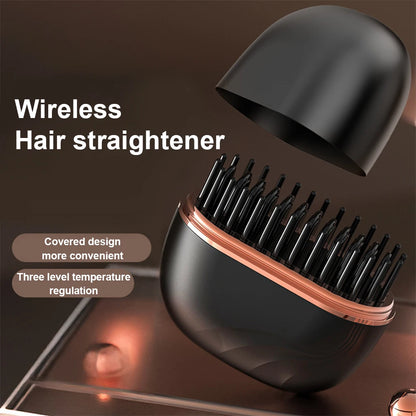 Wireless Mini Hair Straightening Comb - Portable Styling Tool