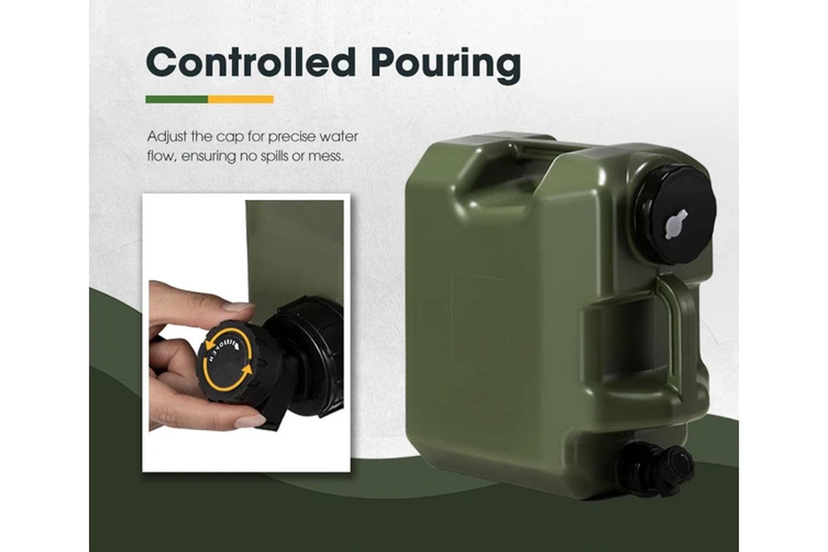 Water Container Jerry Can Bucket Camping Outdoor Storage Barrel 18L Green