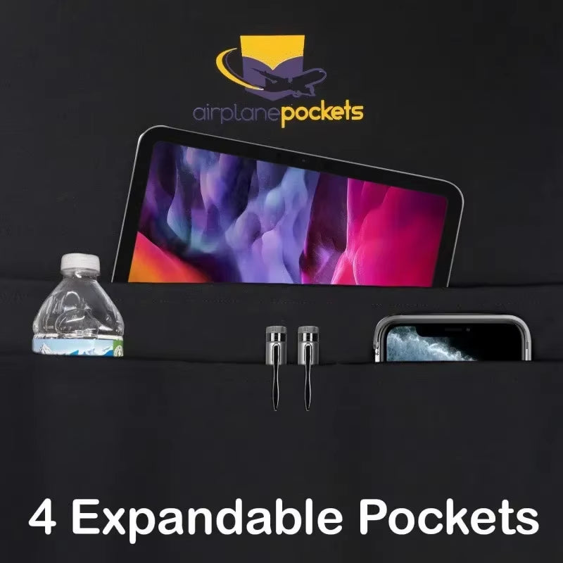 Aircraft Meal Tray Holder, Seat Back Organizer, Tray Table Cover, Airplane Seat Back Hanging Pouch, Phone and Cup Storage Bag