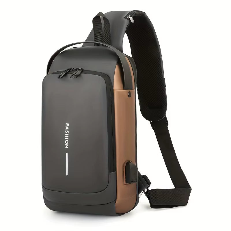 Password Lock Anti-Theft Men'S Bag Men'S Chest Bag Casual Sports Small Backpack Shoulder Crossbody Bag Motorcycle Bag