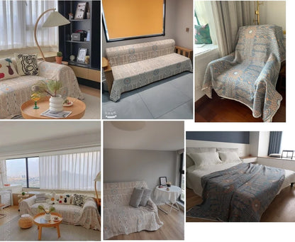 100% Cotton Muslin Summer Blanket Bed Sofa Travel Breathable Chic Bohemia Large Soft Throw Blanket Para Blanket