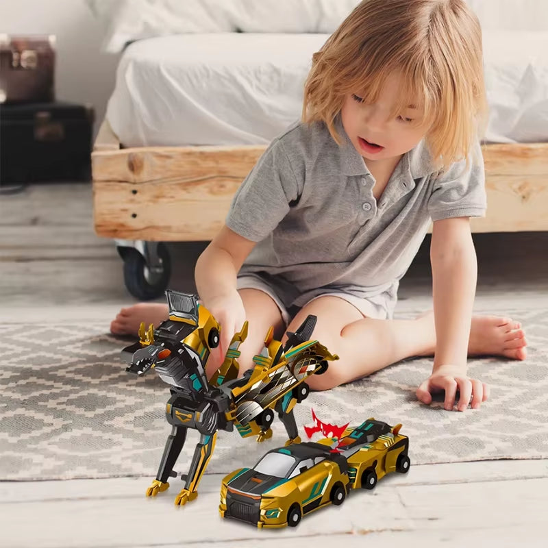 Ultimate Unicorn Car Toy 2 in 1 Creative Car Transforms into Unicorn Robot Toy Inertial Sliding Racing Car Model Impact Deformed