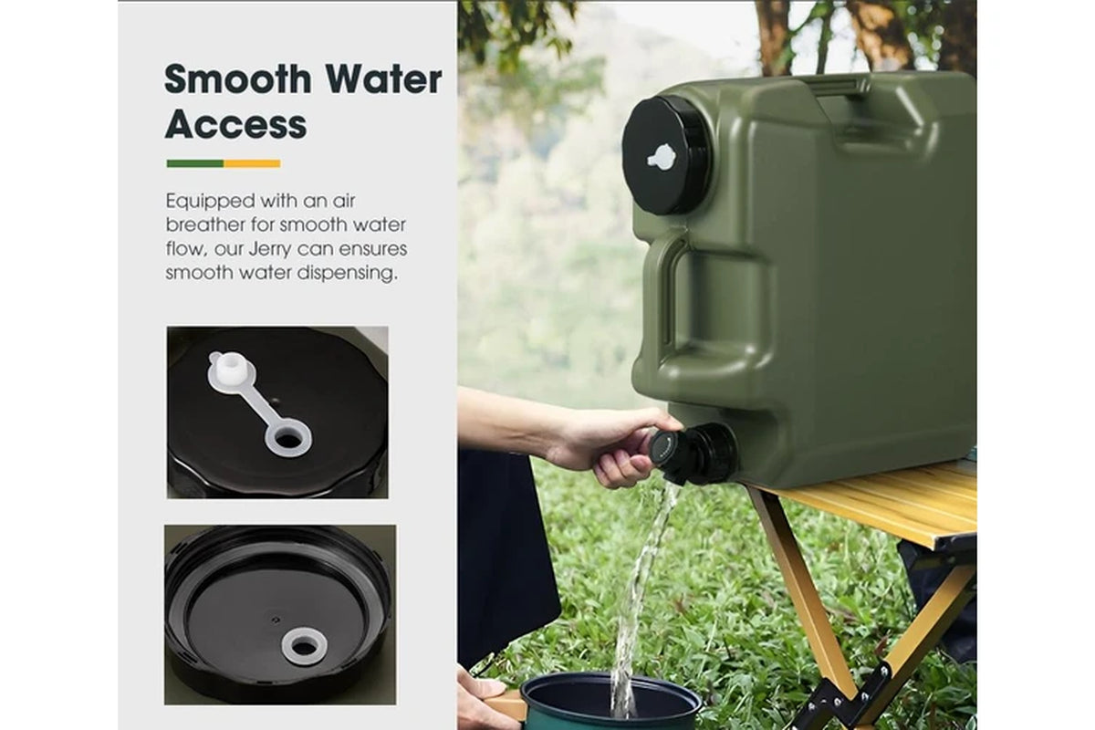 Water Container Jerry Can Bucket Camping Outdoor Storage Barrel 18L Green