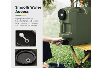 Water Container Jerry Can Bucket Camping Outdoor Storage Barrel 18L Green