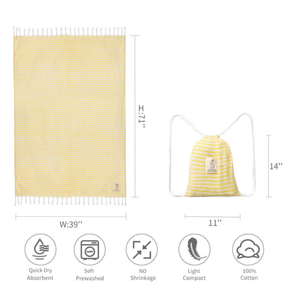 YEUZLICOTTON Hot Sale Luxury Striped Tassel 100% Cotton Sauna Spa Bath Towel for Home 100*180CM Travel Turkish Large Beach Towel