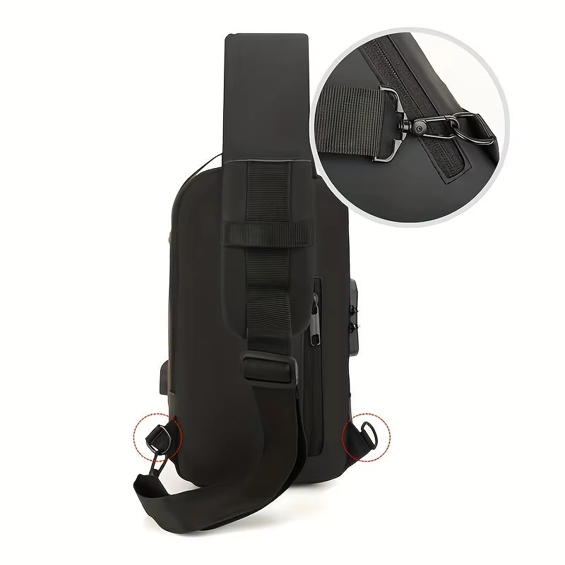 Password Lock Anti-Theft Men'S Bag Men'S Chest Bag Casual Sports Small Backpack Shoulder Crossbody Bag Motorcycle Bag