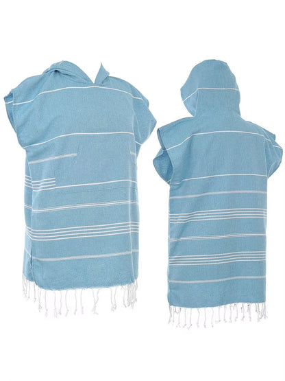 YEUZLICOTTON Wearable Turkish Beach Towel Absorbent 100% Cotton Bath Towels Sandproof Quick Dry Bathrobe for Beach Travel