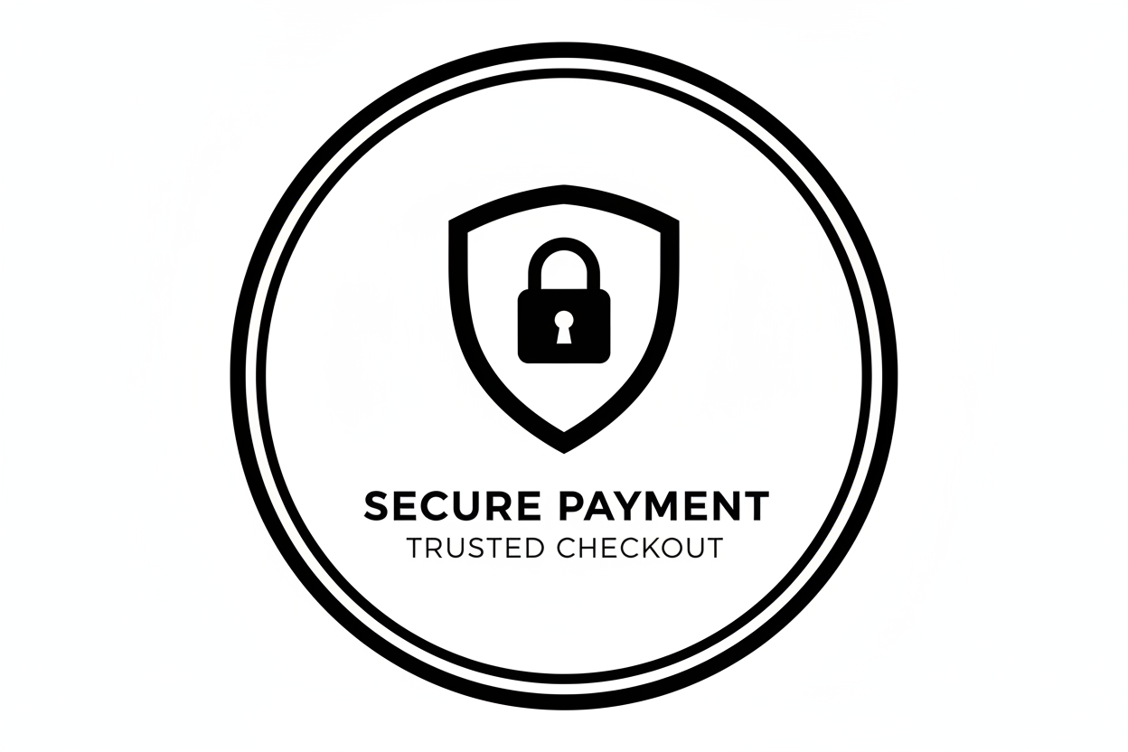 Simply black and white secure payment trust label